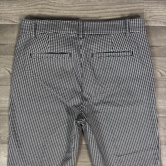 LOFT Check Pattern Mid Rise The Riviera Slim Pants Black White sz 6 - Picture 7 of 7